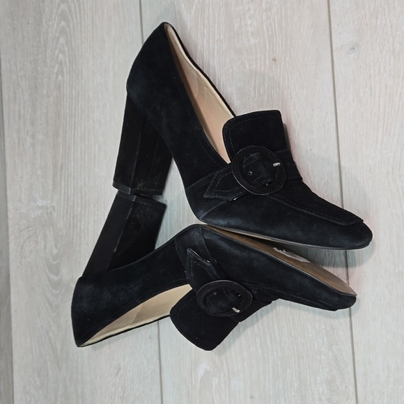 Marc Fisher Women Garlan Leather Square Toe Heels Sandals shoes sz 8.5M - Picture 9 of 12